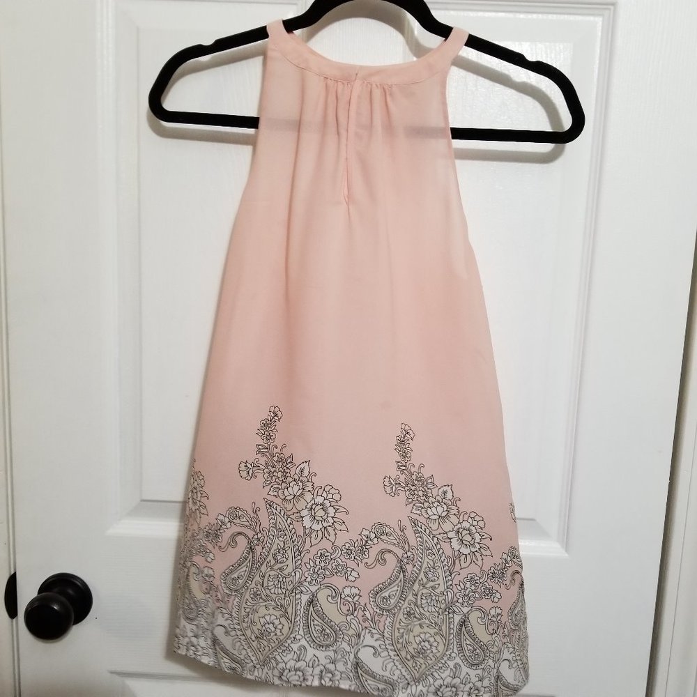 Adriene Vittadini Pink & Black Floral Tank Top.